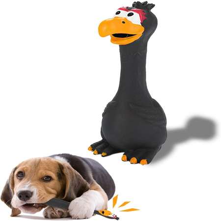 Игрушка для собак ZDK курица с пищалкой ZooWell черная