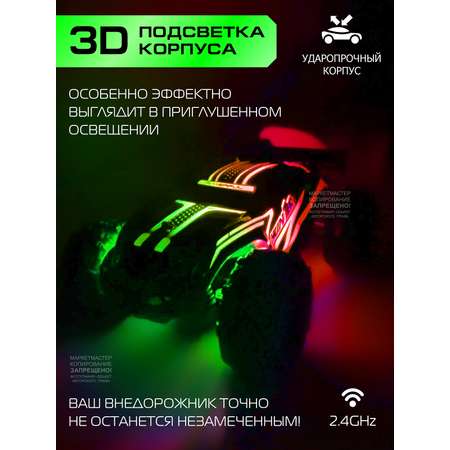 Игрушка на радиоуправлении AUTODRIVE Скоростной внедорожник с подсветкой скорость до 15 км/ч цвет зеленый