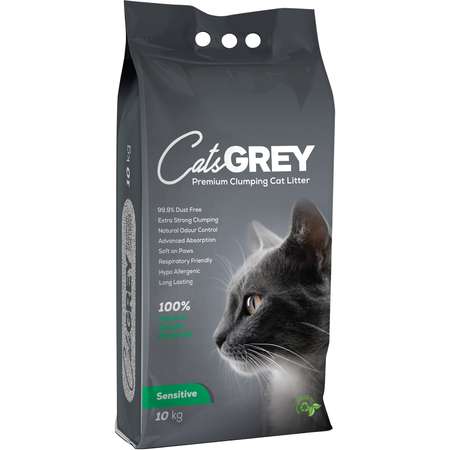 Наполнитель для кошек Cats Grey комкующийся без ароматизатора 10кг