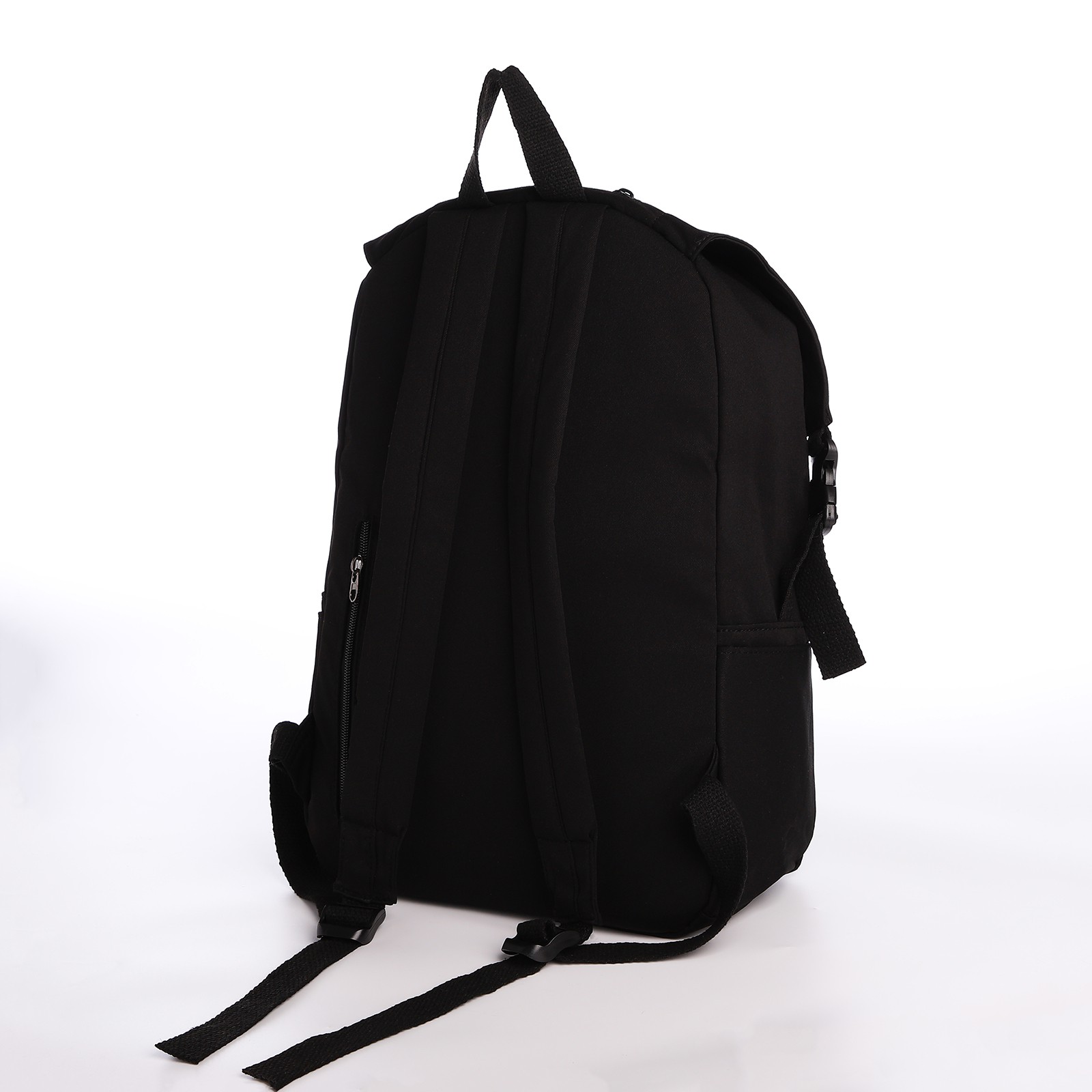 Рюкзак молодёжный NAZAMOK из текстиля на молнии 5 карманов цвет чёрный - фото 2