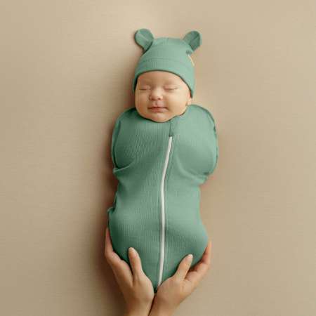 Пеленка-кокон AmaroBaby Fashion зеленый 56-68