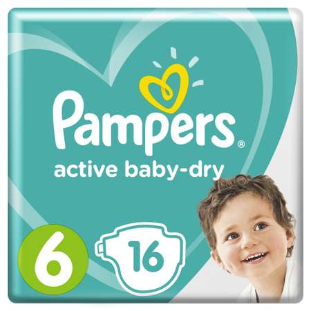 Подгузники Pampers Active Baby-Dry 6 13-18кг 16шт