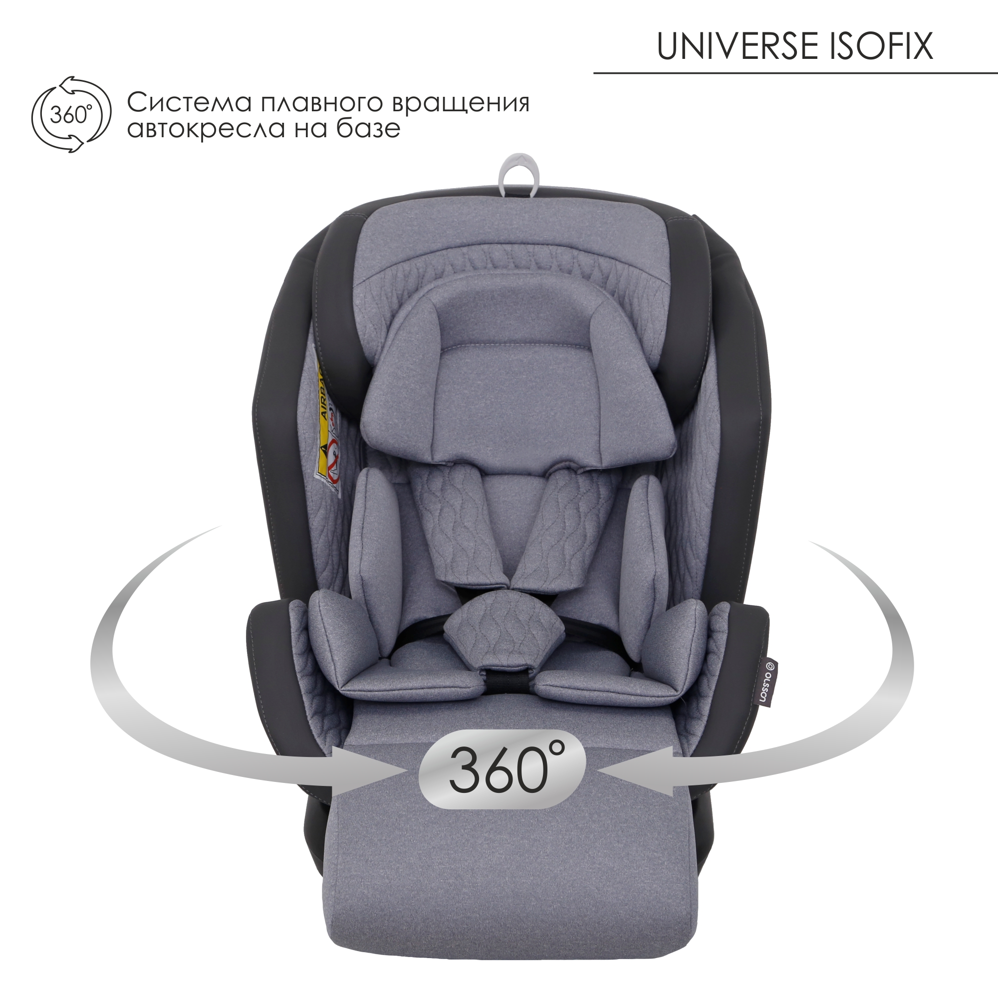 Автокресло Olsson Universe Grey Isofix 0+/1/2/3 (0-36 кг) - фото 3