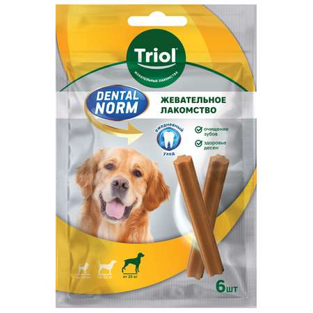 Лакомство для собак Triol 240г Dental norm крупных пород Палочки жевательные 6шт