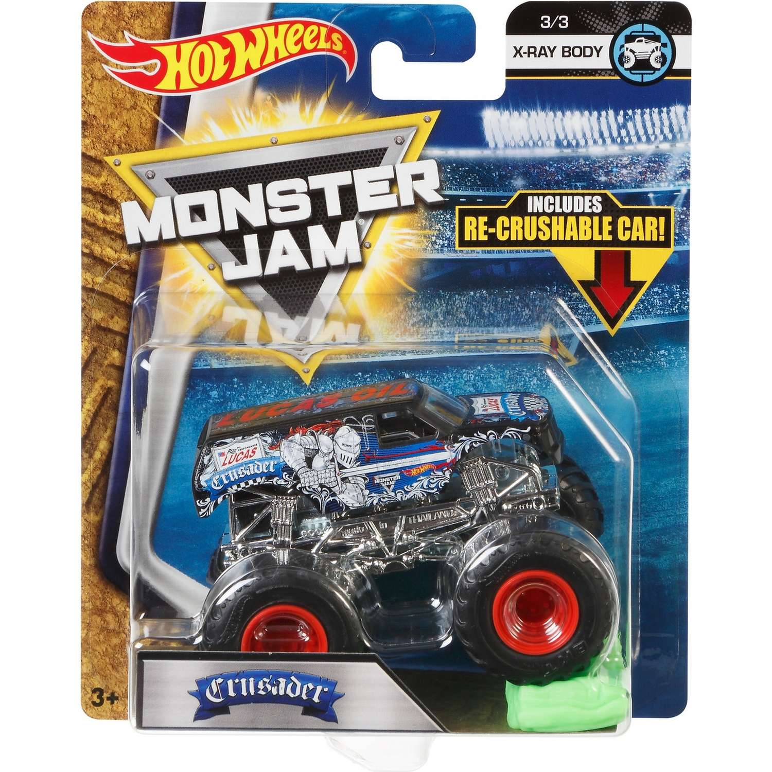 Машина Hot Wheels Monster Jam 1:64 X-Ray Body Крестоносец Лукас FLX15 21572 - фото 2