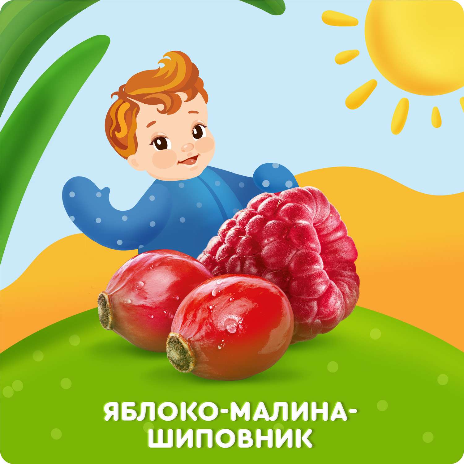 Пюре Агуша яблоко-малина-шиповник 90г с 5месяцев - фото 2