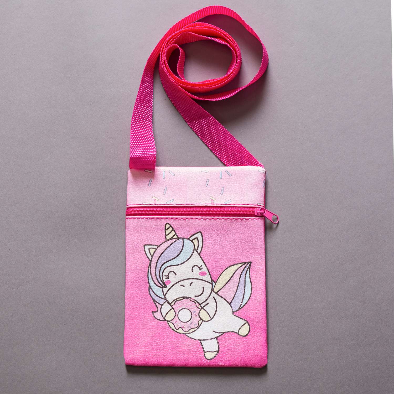 Подарочный набор NAZAMOK сумка и брошь цвет розовый «Единорог» - фото 4