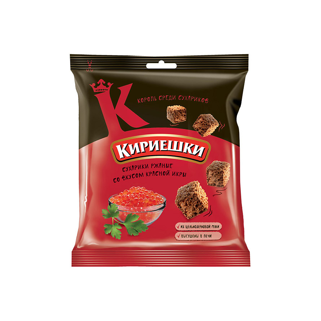 Сухарики KDV со вкусом красной икры 40 г 22 шт - фото 1