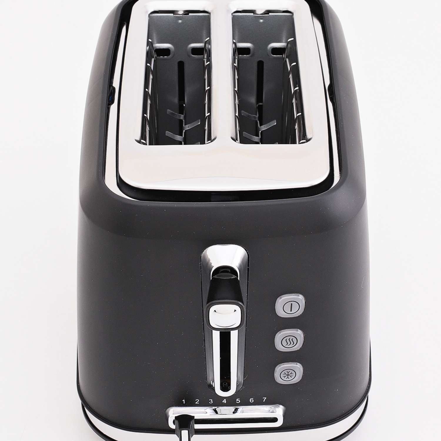 Тостер электрический чёрный HOTTER на 2 тоста 7 степеней обжарки съёмный поддон для сбора крошек LED-подсветка кнопок - фото 2
