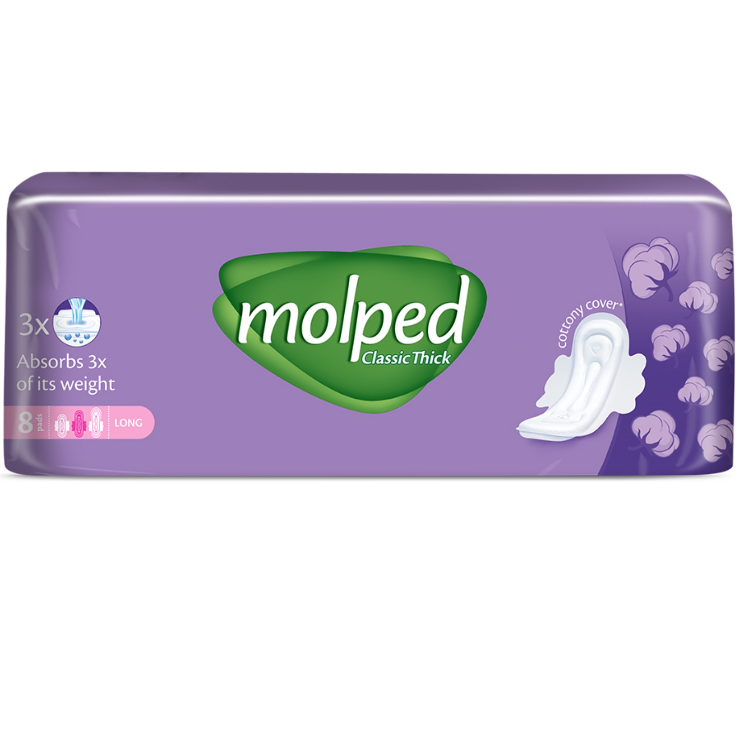 Гигиенические прокладки Molped Classic Thick Long 8 штук в упаковке - фото 1