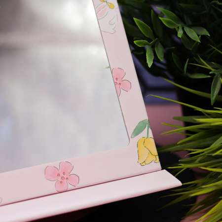 Зеркало настольное для макияжа iLikeGift Flower bunny pink