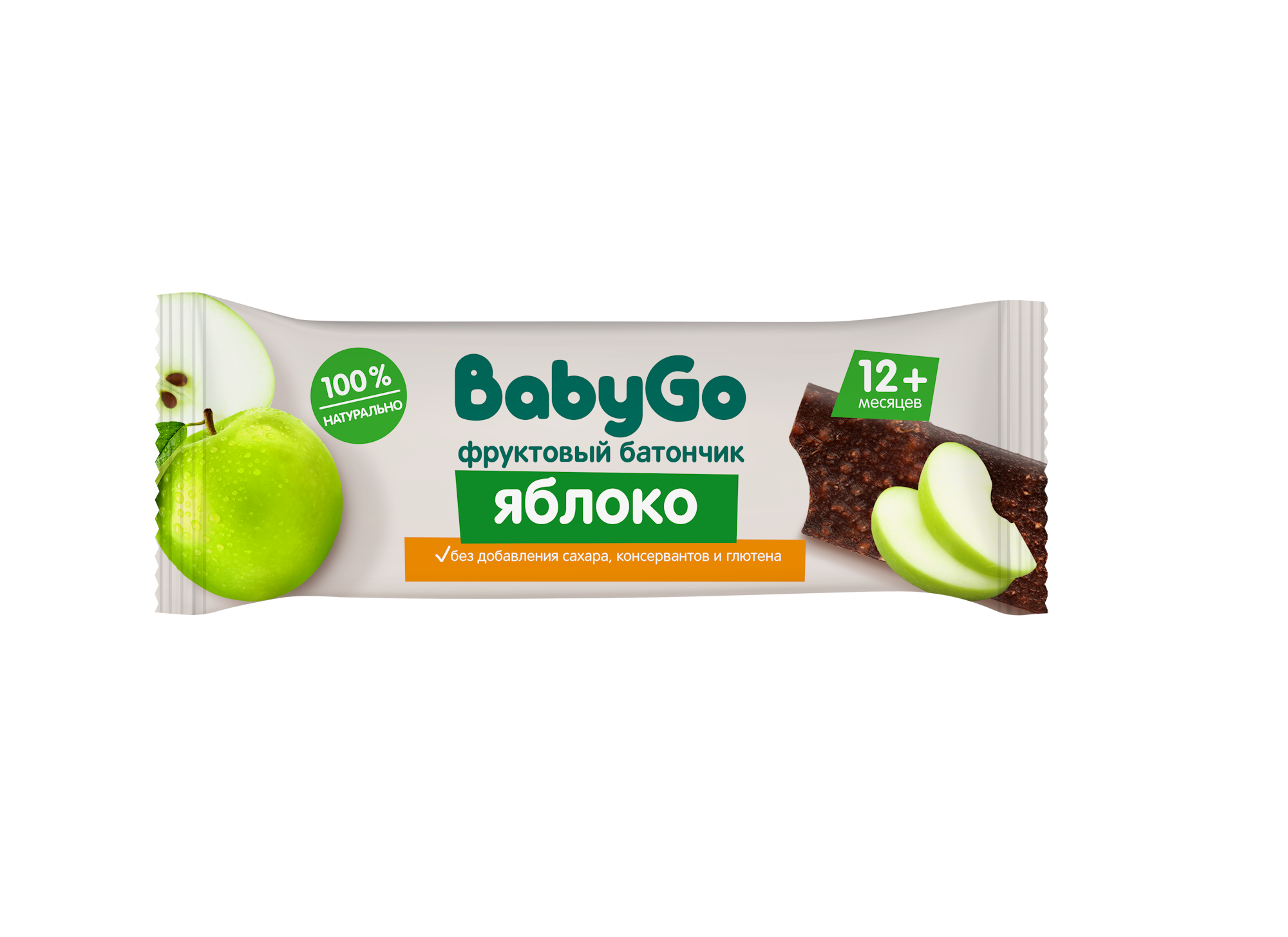 Батончик фруктовый BabyGo яблочный 25 г с 12месяцев - фото 1