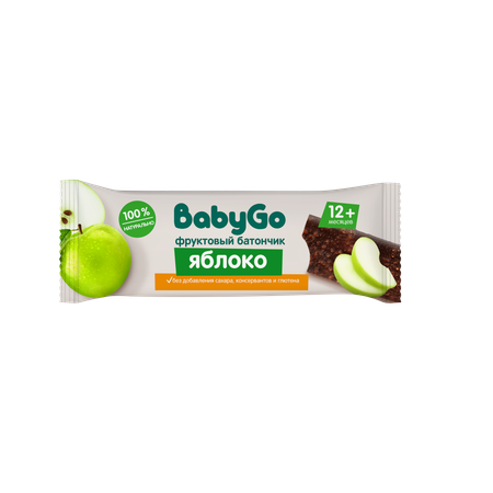 Батончик фруктовый BabyGo яблочный 25 г с 12месяцев