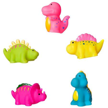 Резиновые игрушки для ванной ABtoys Набор Сумочка с 5 динозавриками