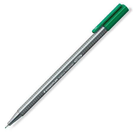 Ручка капиллярная Staedtler Triplus трехгранная Зеленая