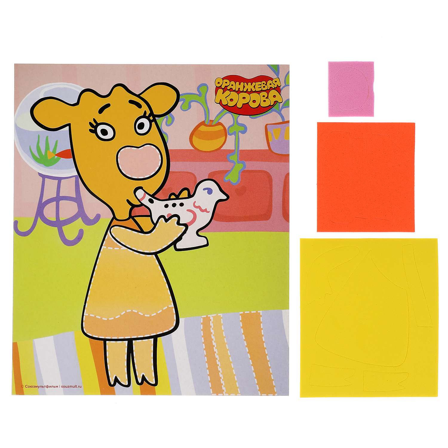 Набор для детского творчества МультиАРТ Оранжевая корова аппликация из эва - фото 2