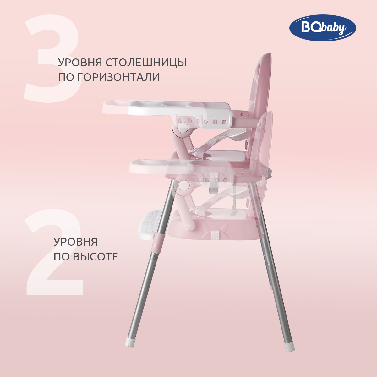 Стульчик для кормления BQ BCH001 Pink - фото 4