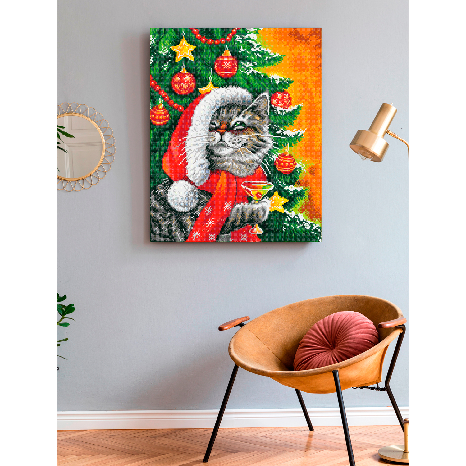 Алмазная мозаика Art on Canvas С новым годом холст на подрамнике 40*50 - фото 3