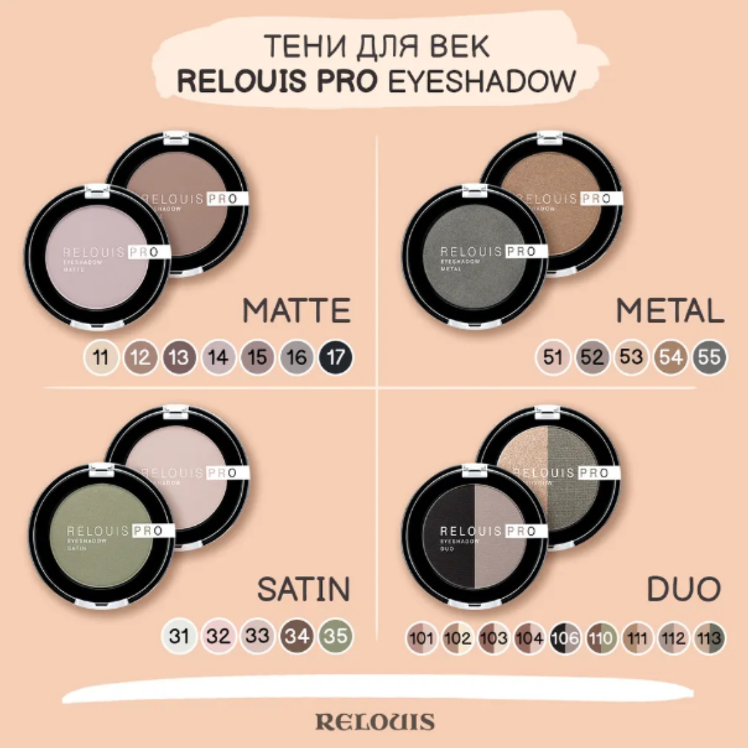 Тени для век RELOUIS pro eyeshadow matte тон 17 carbon 3г - фото 10