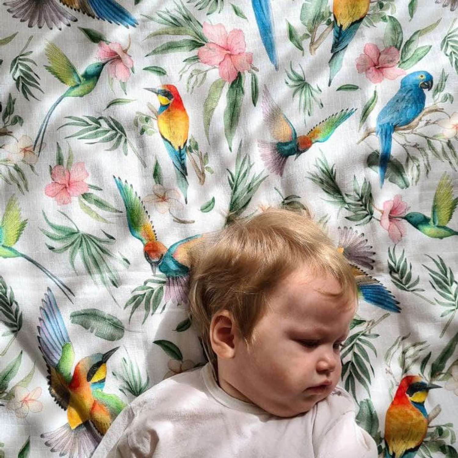 Плед-одеяло Adam Stork для новорожденного 4 слоя муслина 118х118 см - фото 5