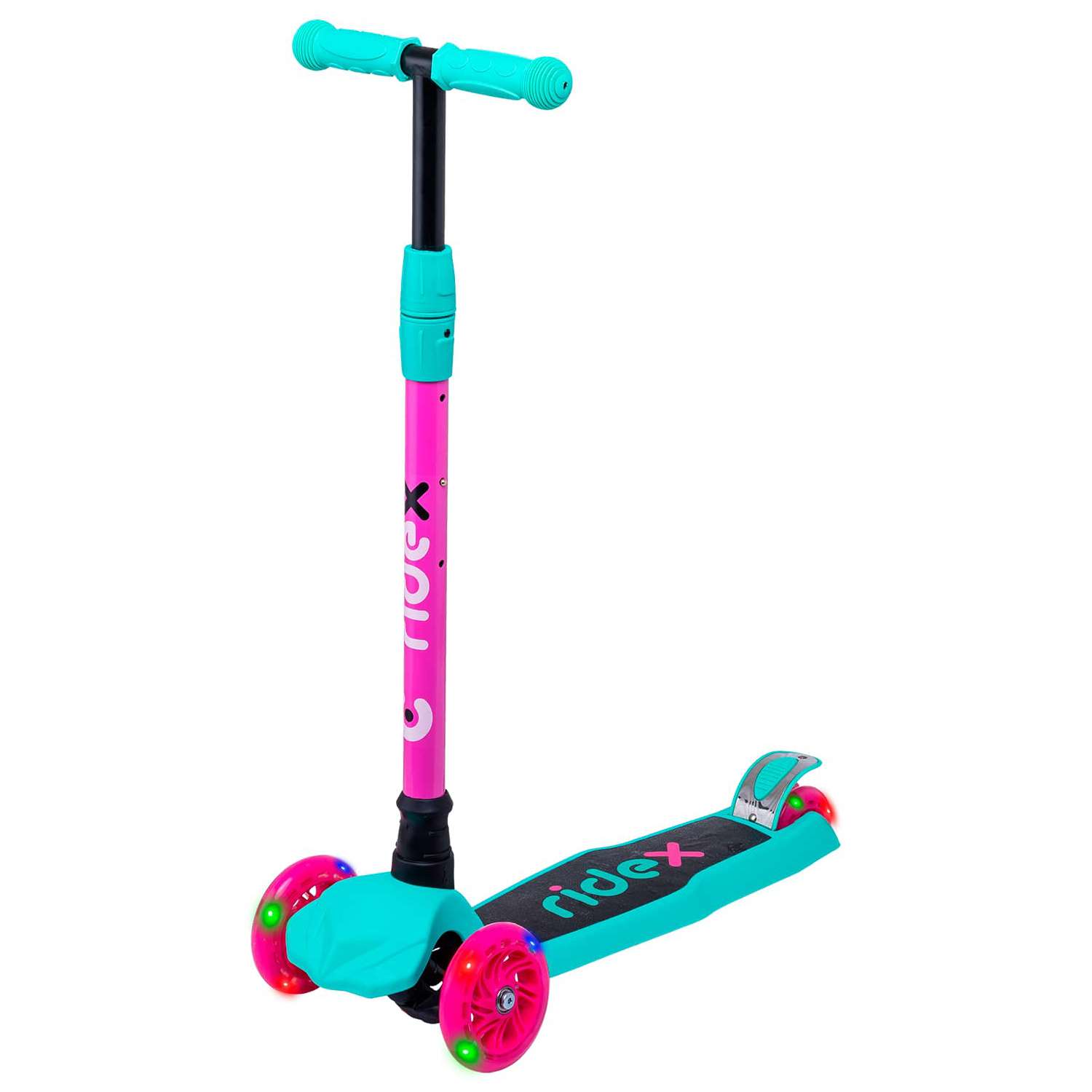 Самокат RIDEX трехколесный 3 wheels scooter Chip 120/80 pink/mint - фото 1