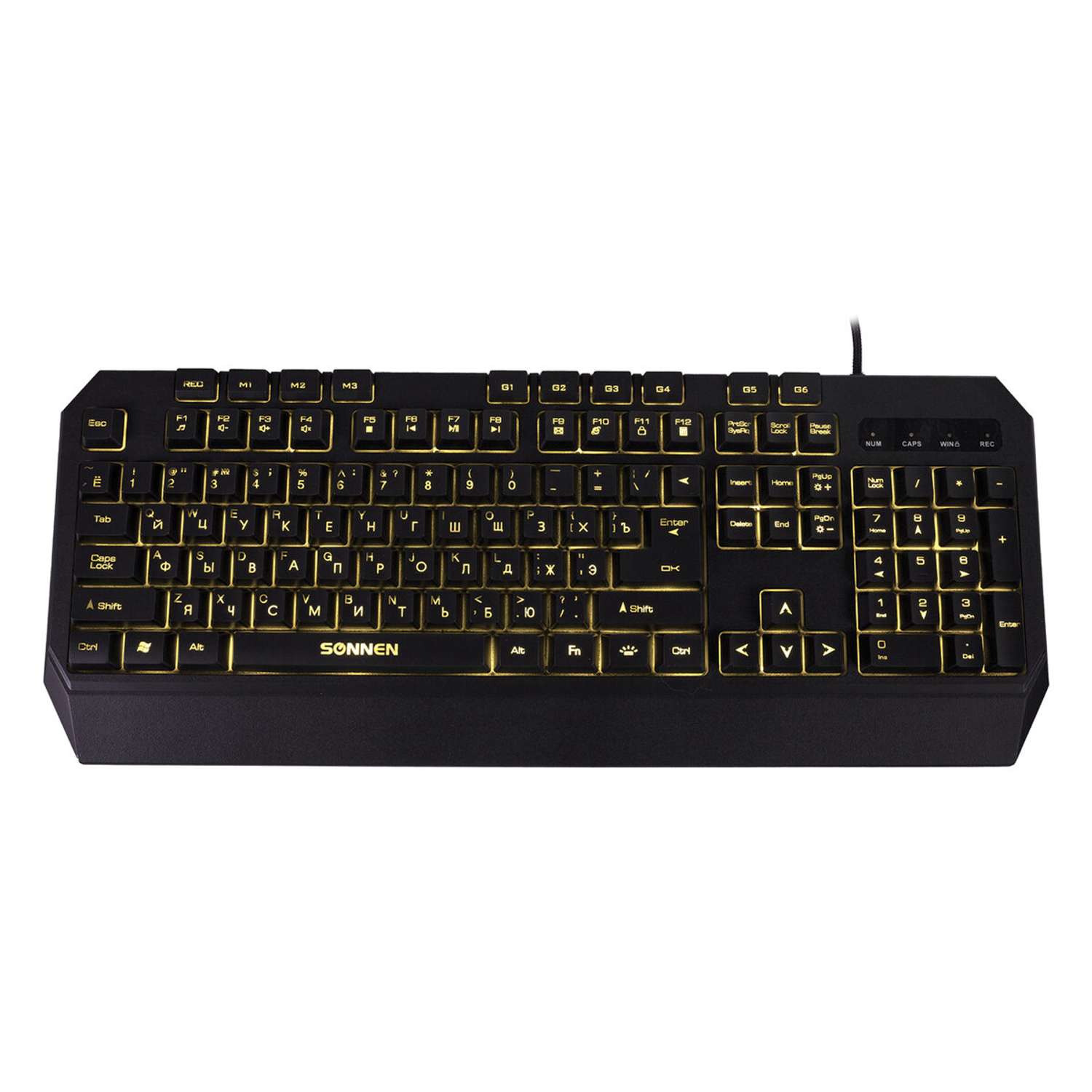 Клавиатура игровая Sonnen проводная для компьютера подсветка черная - фото 4