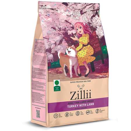 Корм для собак Zilli 3кг Adult Dog Large Breed взрослых крупных пород индейка-ягненок