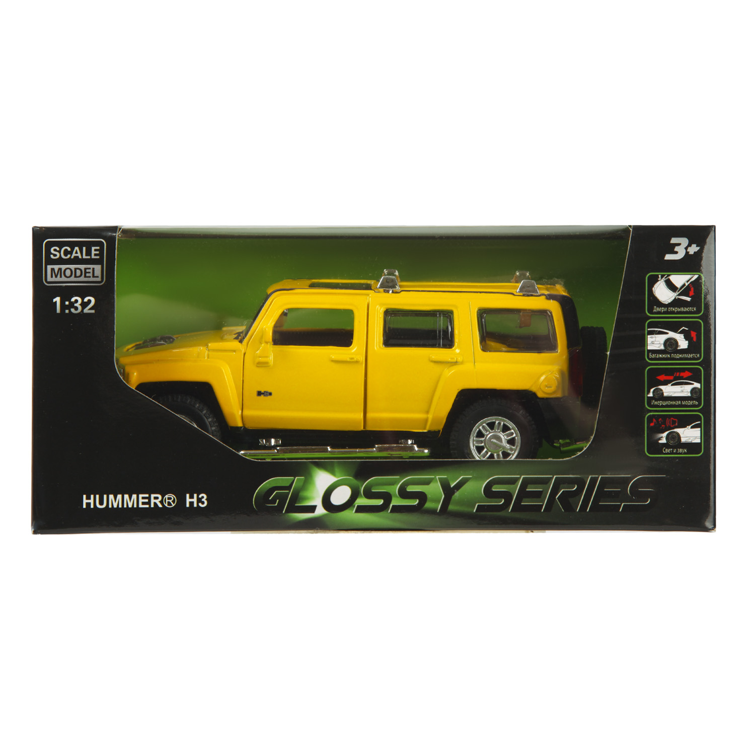 Машинка Mobicaro 1:32 Hummer H3 Желтая 68321 68321 - фото 9