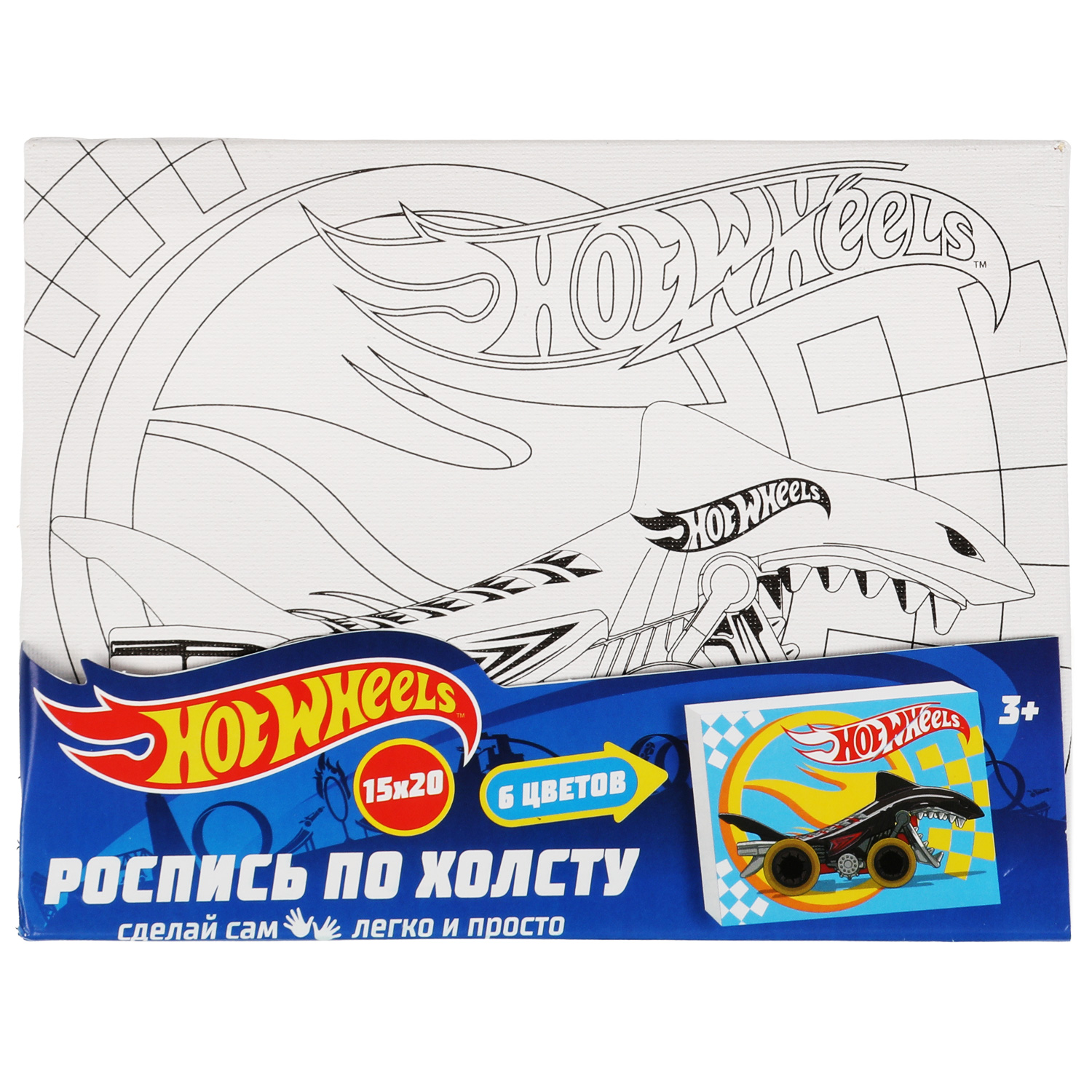 Набор для творчества МультиАРТ Hot Wheels холст для росписи 316075 - фото 1