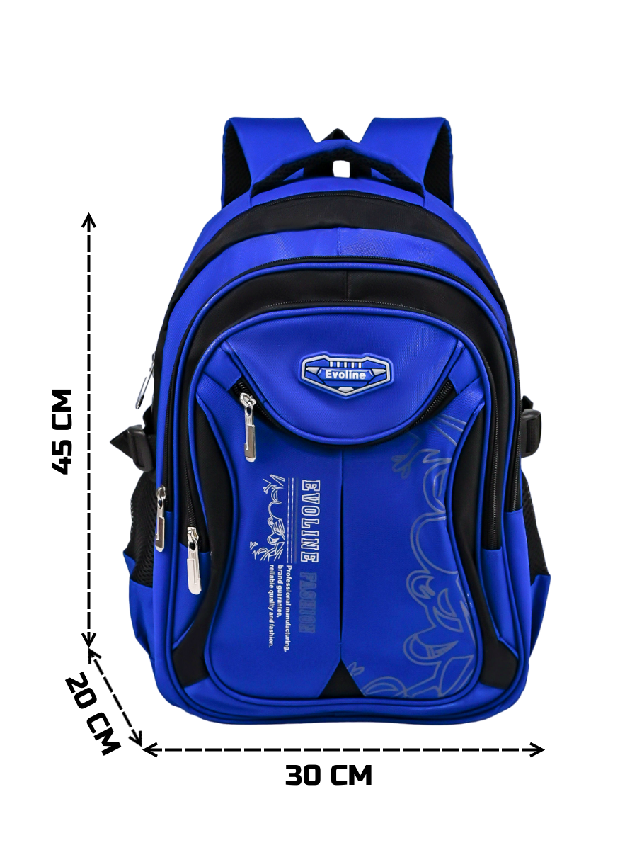 Рюкзак школьный Evoline Светло синий черный EVO-159-2 - фото 2