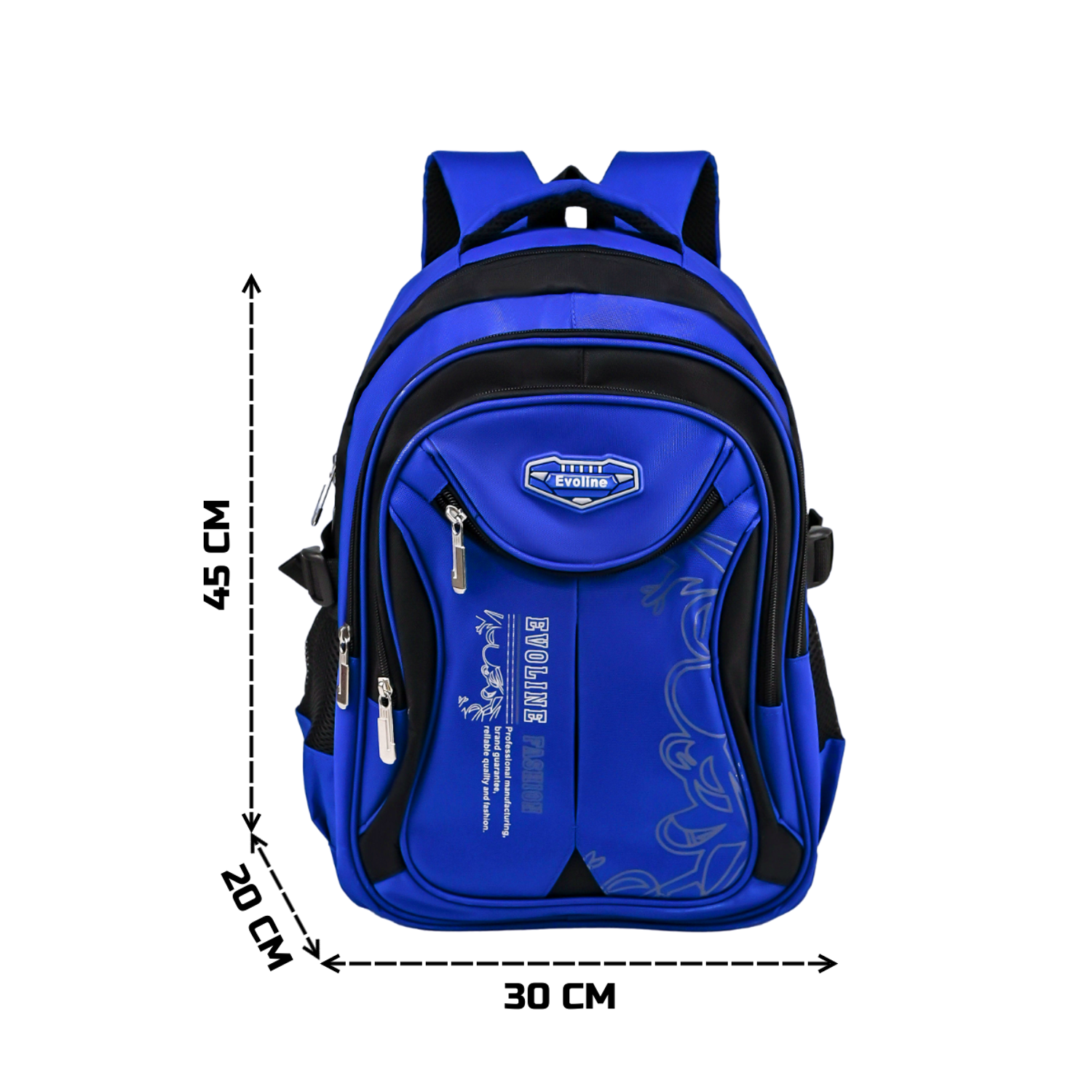 Рюкзак школьный Evoline Светло синий черный EVO-159-2 - фото 2
