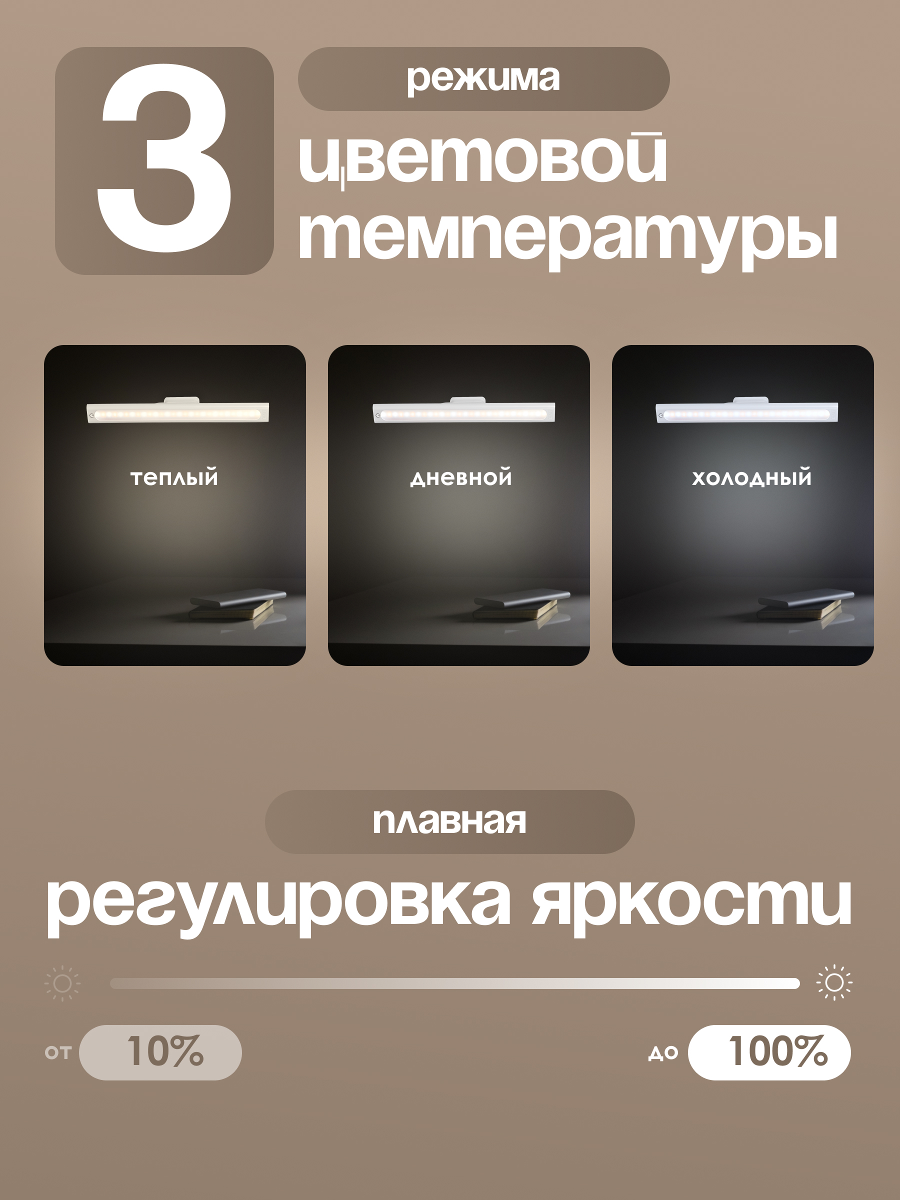 Портативный светодиодный светильник SVih аккумуляторный на магните белый 5Вт 200Лм - фото 3