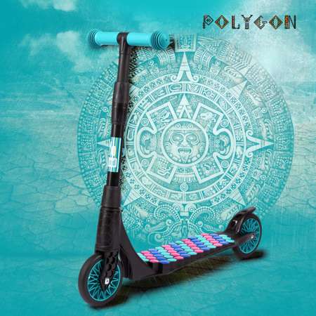 Креативный самокат детский Yo Band двухколесный 4-7 лет складной POLYGON 2-колесный бирюзовый