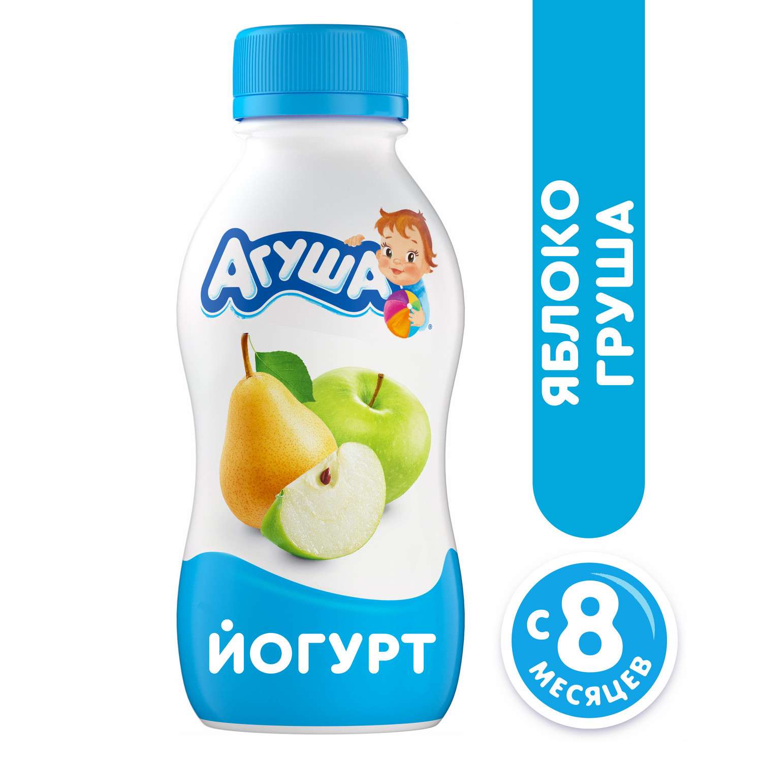 Йогурт питьевой Агуша 2.7% яблоко-груша 180г с 8месяцев - фото 1