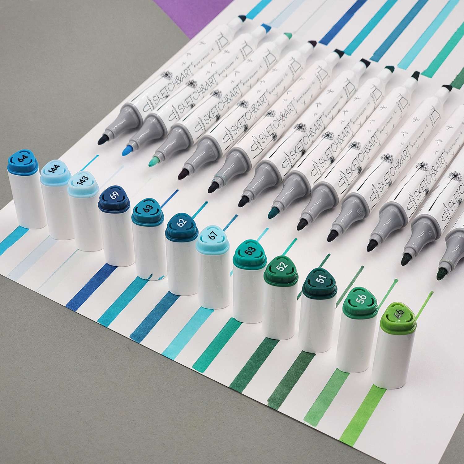 Набор скетч-маркеров Bruno Visconti Sketch Art двусторонние Мега 60 цветов в пластиковом пенале - фото 11