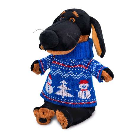 Мягкая игрушка BUDI BASA Ваксон в свитере со снеговиком 29 см Vaks29-052