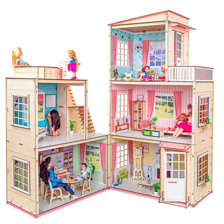 Кукольный домик с мебелью M-WOOD Гармония