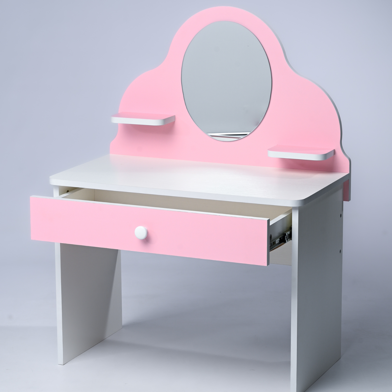 Набор мебели Sitstep Туалетный столик с зеркалом и стулом розовый - фото 3