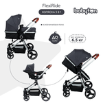 Коляска 3в1 Babyton Flexi Ride Black-Grey