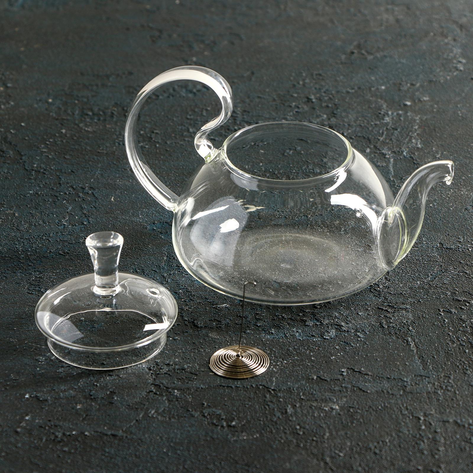 Чайник Доляна стеклянный заварочный с металлическим ситом «Элегия» 400 мл - фото 2