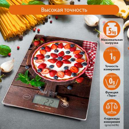 Весы кухонные HOME ELEMENT HE-SC935 сенсор и встроенный термометр ягодный пирог