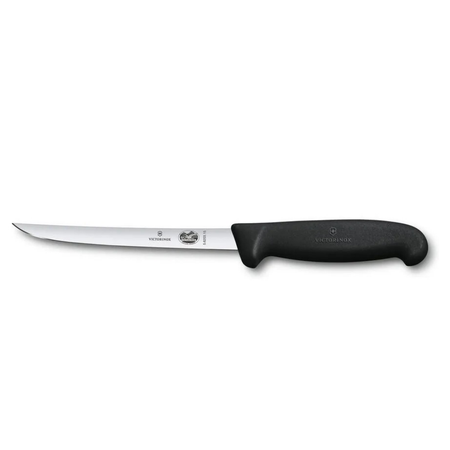Нож кухонный Victorinox Fibrox 5.6203.15 стальной обвалочный лезвие 150 мм прямая заточка черный