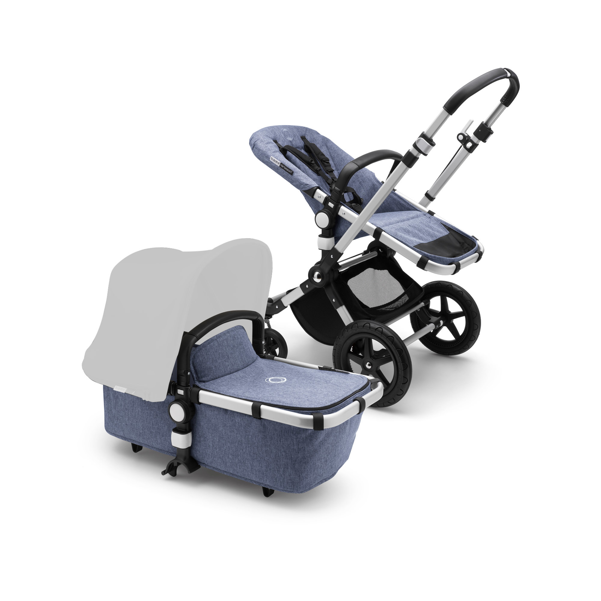 Коляска 2в1 Bugaboo Cameleon3 Plus base Aluminum/Blue melange 239155BM01 - фото 1