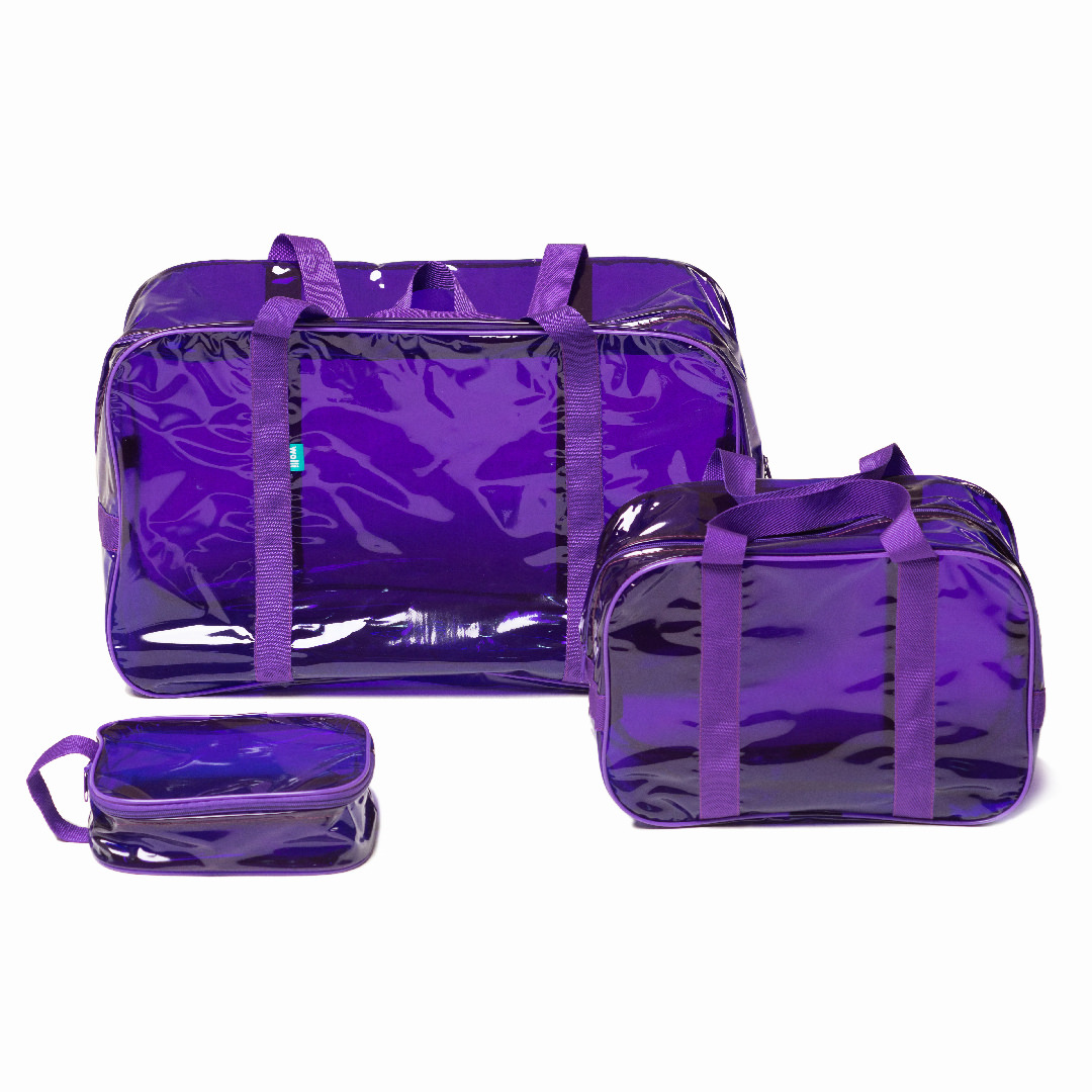 Сумка в роддом Wolli Тонированный особо прочный фиолетовый комплект 3 шт - фото 1