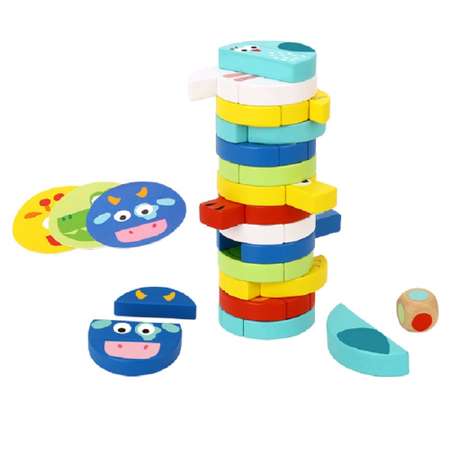 Настольная игра Tooky Toy Игра Падающая башня Животные TH293