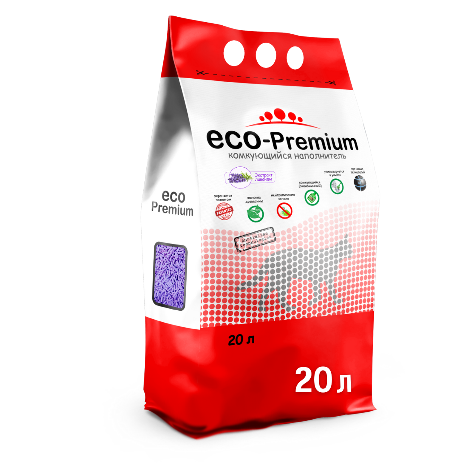 Наполнитель для кошек ECO-Premium с ароматом лаванды 20л - фото 1