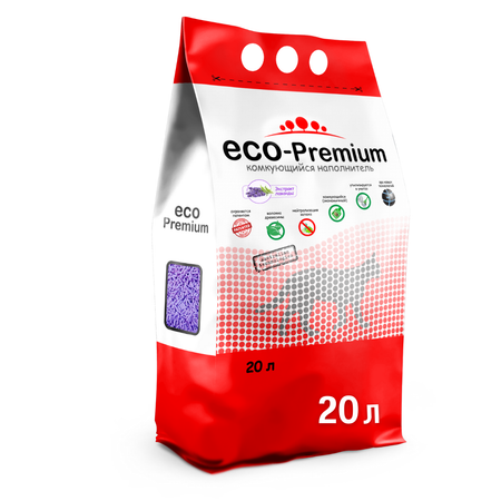 Наполнитель для кошек ECO-Premium с ароматом лаванды 20л