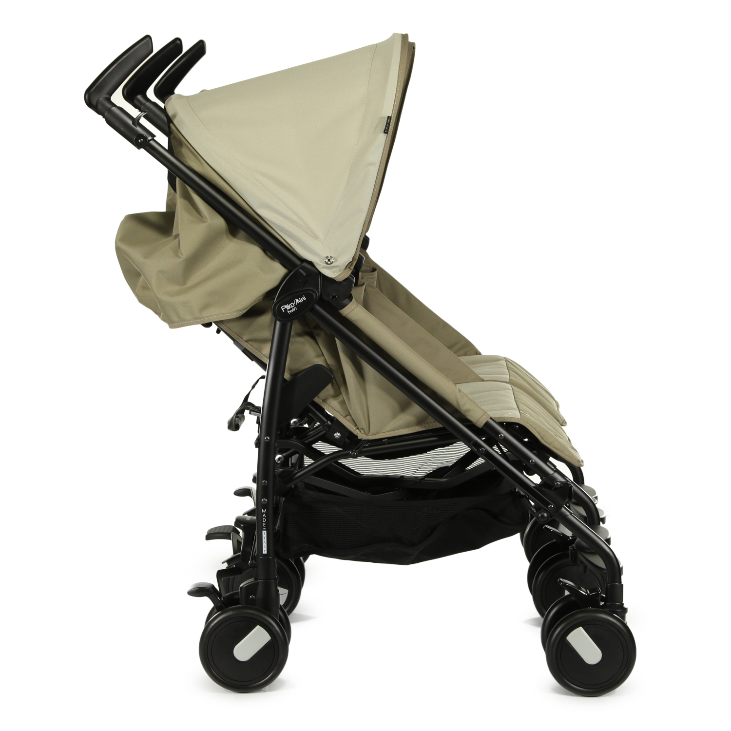 Коляска-трость для близнецов Peg-Perego Pliko Mini Twin Classic Beige - фото 4