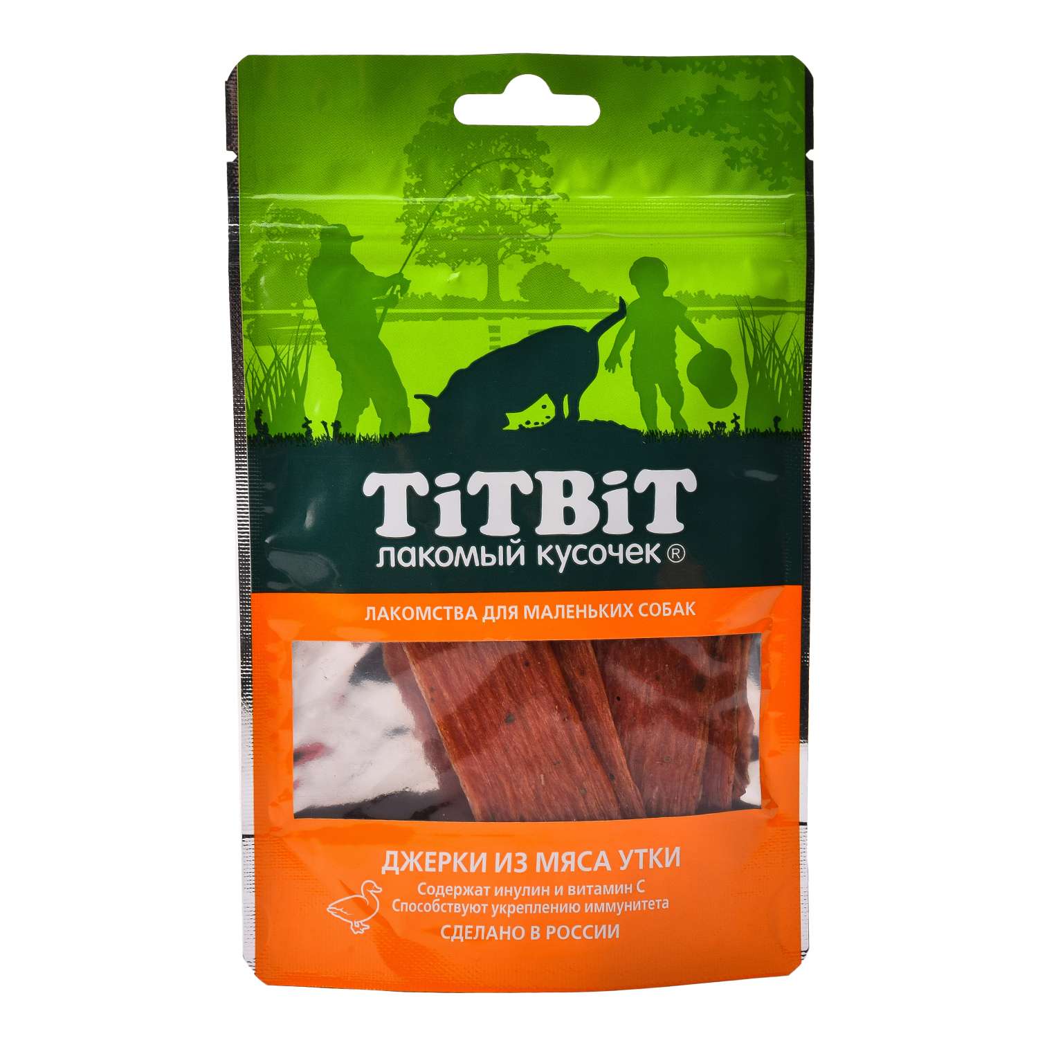 Лакомства для собак TITBIT мелких пород Джерки из мяса утки 50г - фото 1