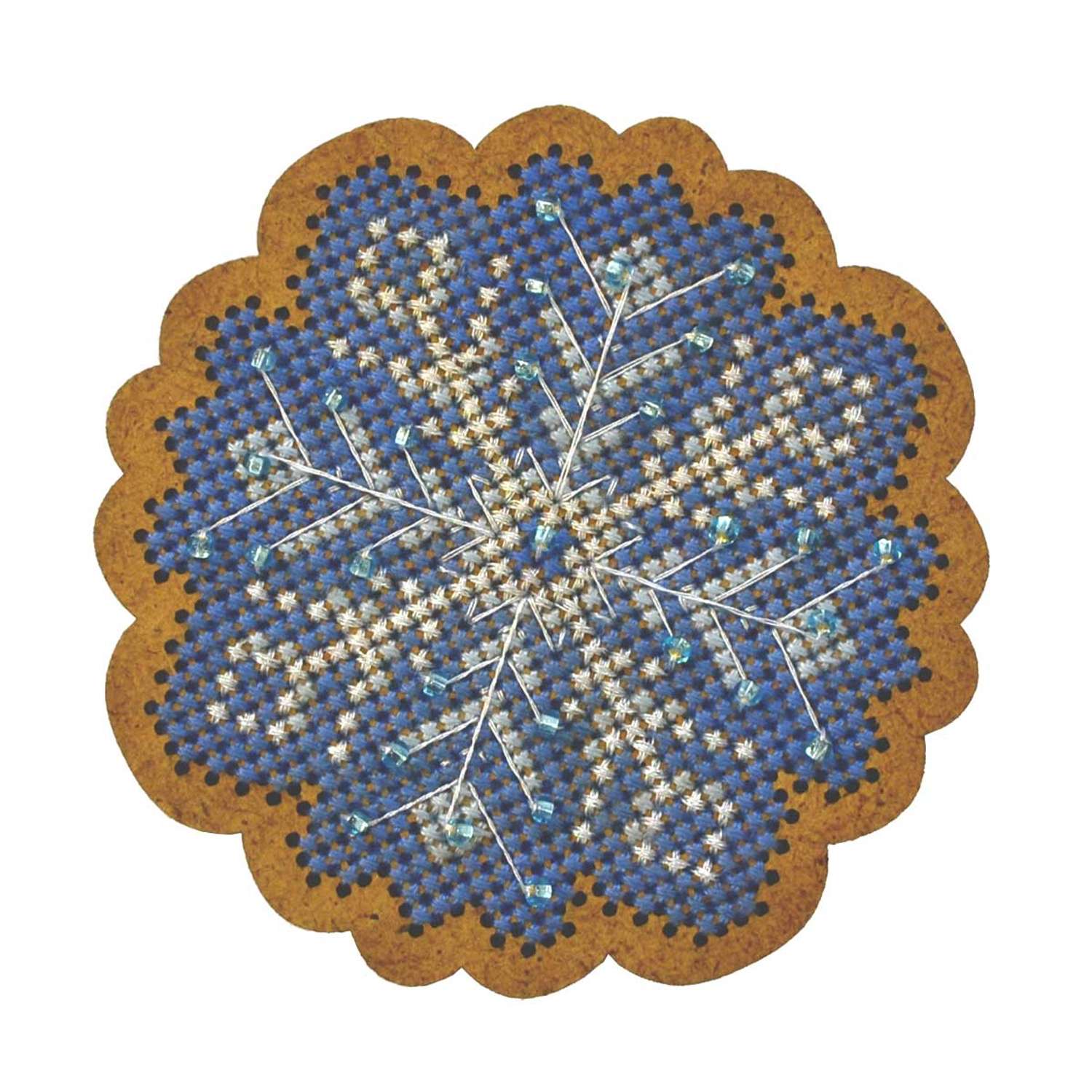 Набор для вышивания крестом Созвездие ИК-003 Новогодняя игрушка Морозный узор 6*6см - фото 1